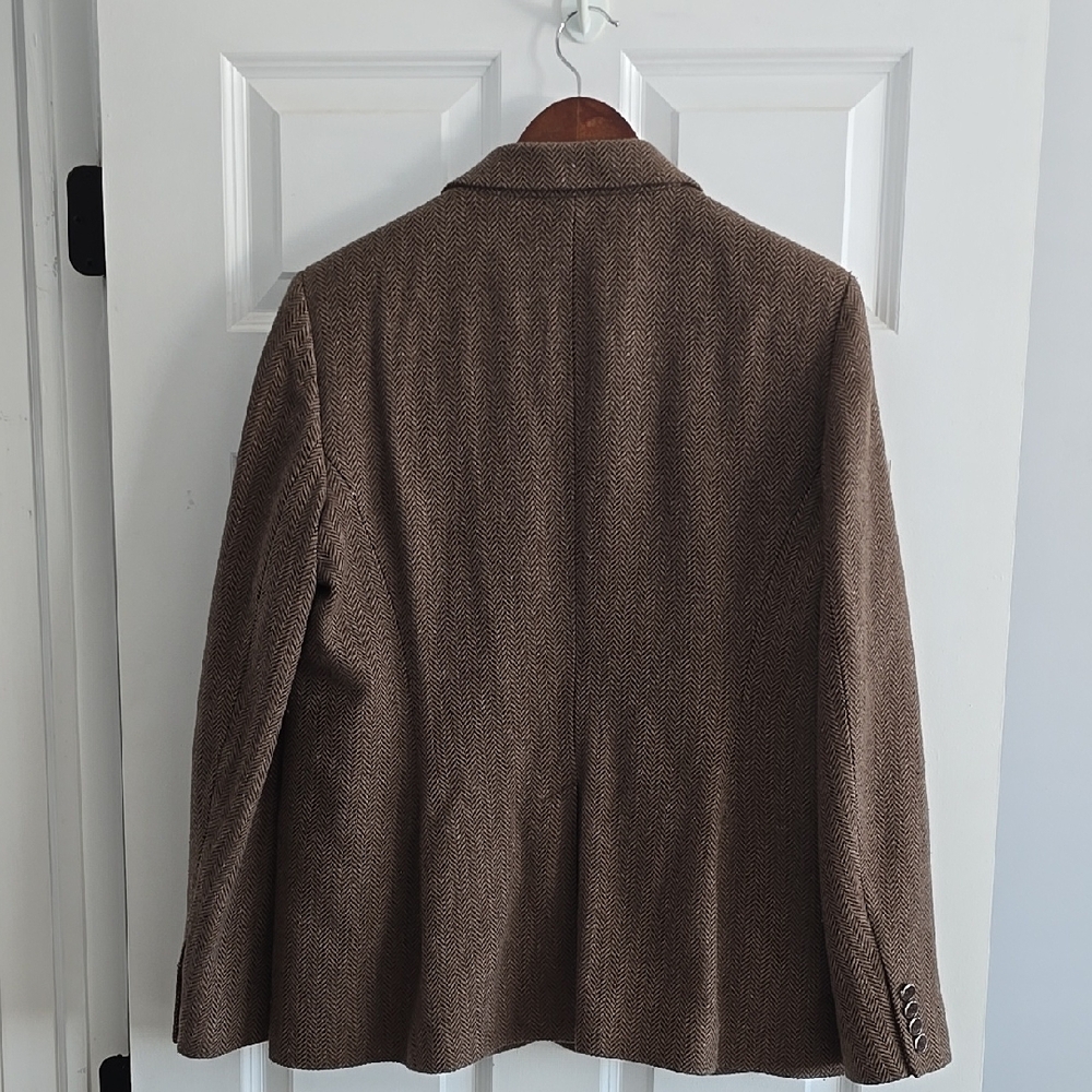 Lauren Ralph Lauren Brown Herringbone Blazer - Picture 3 of 9